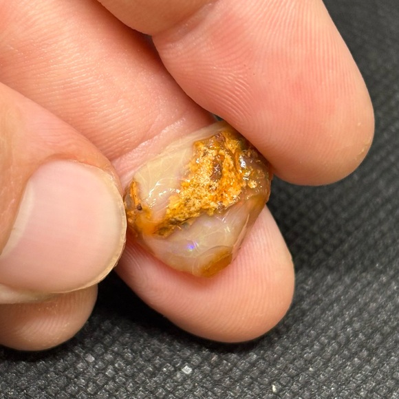 Larva Mexican Fire Opal Specimen Collectible With A Serene Under Scope Pattern - Picture 6 of 16